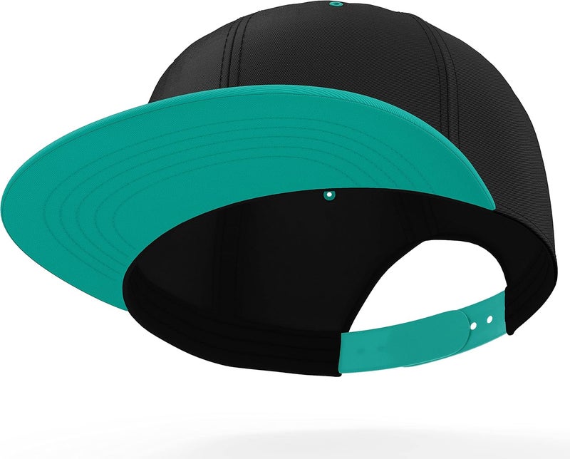 Daxton Store Classic Blank Snapback Flat Bill Visor Hat Cap One Size Adjustable Back - Image 2